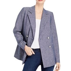 Karl Lagerfeld linen & cotton navy double breast blazer excellent condition